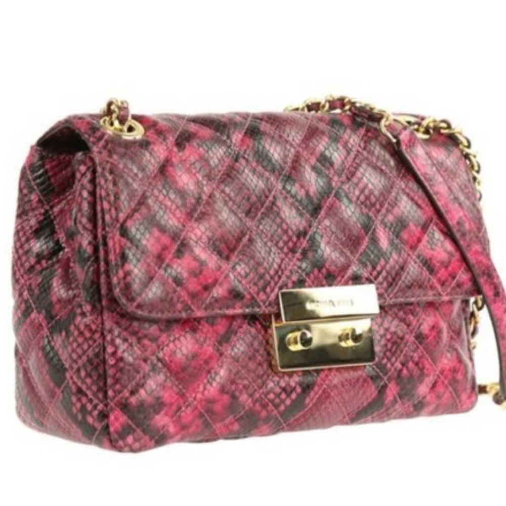 Michael Kors Pink Python Embossed Leather Sloan S… - image 2
